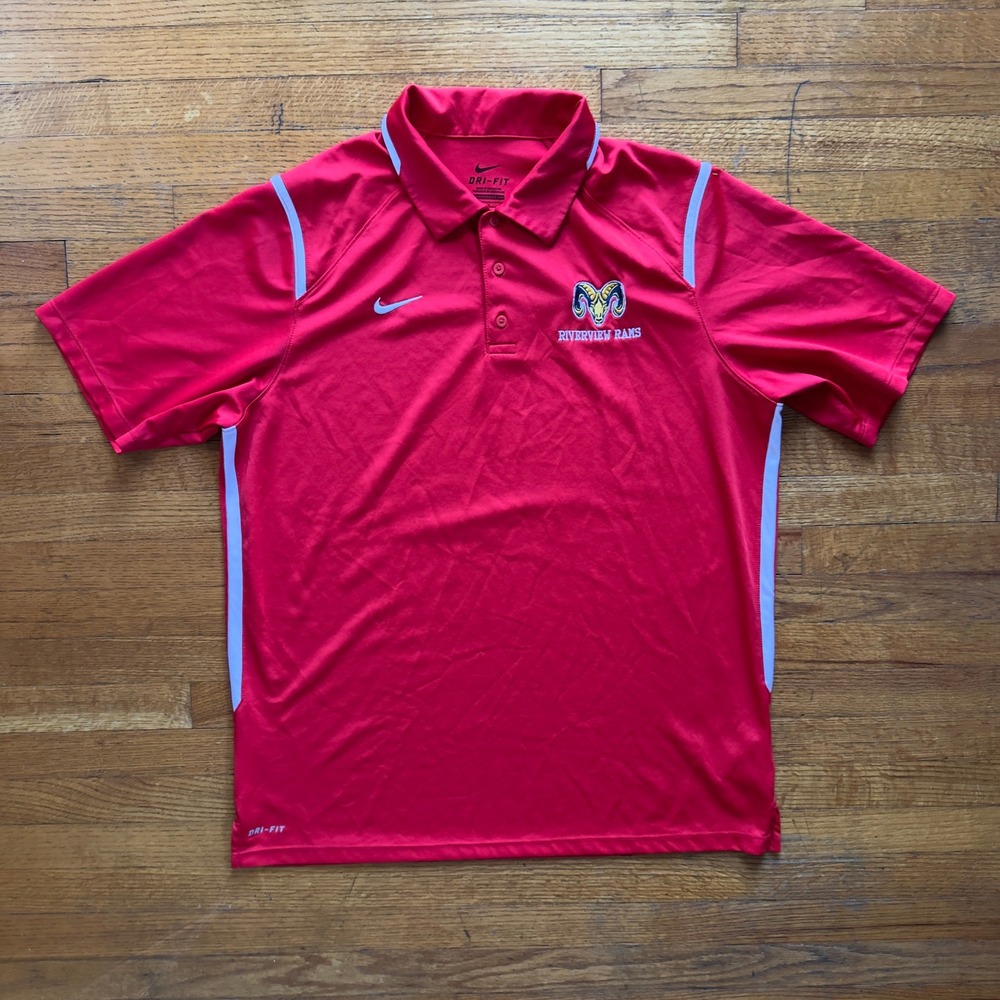 Nike Dri-FIT Polo Shirt Riverview Rams Sarasota, FL Athletic Training Top Large